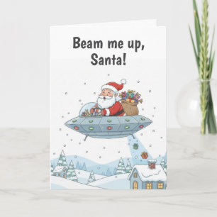 Tarjeta Santa Claus en Navidades de OVNI