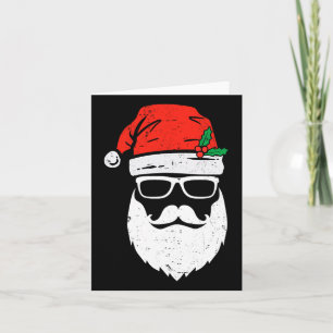 Tarjeta Santa Claus enfrenta sol con Navidades de barba Go