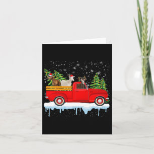Tarjeta Santa Claus Goat Ride Camión Rojo Navidad Árbol de