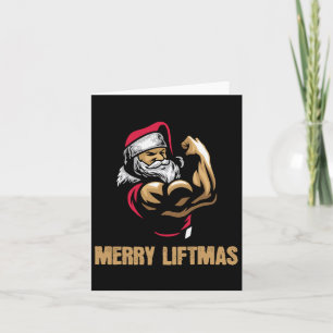 Tarjeta Santa Claus Gym Bodybuilding Fitness Merry Liftmas