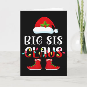 Tarjeta Santa Claus Hermana Grande Elfo Familiar Grupo Nav