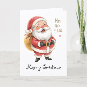 Tarjeta Santa Claus Ho Ho Ho & saludo caprichoso