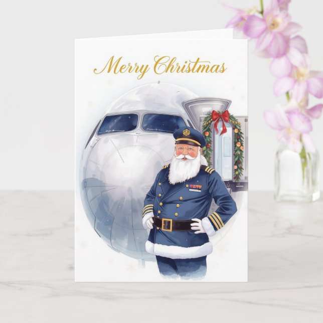 Tarjeta Santa Claus in at the airport (Orquídea)