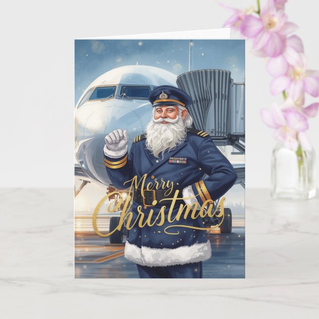 Tarjeta Santa Claus in at the airport (Orquídea)