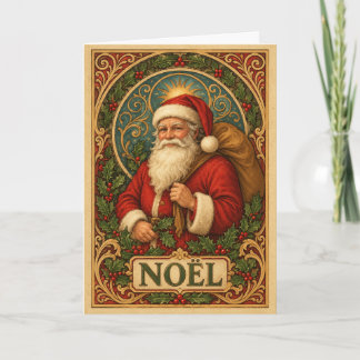 Tarjeta Santa Claus inspirado en el Art Nouveau