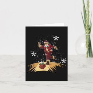 Tarjeta Santa Claus Juega Bowling - Regalo de Navidad para