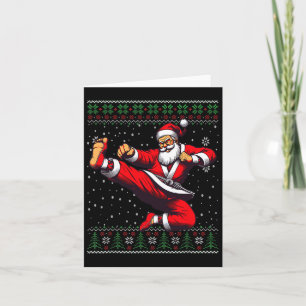 Tarjeta Santa Claus Karate Artes Marciales Navidades feos 