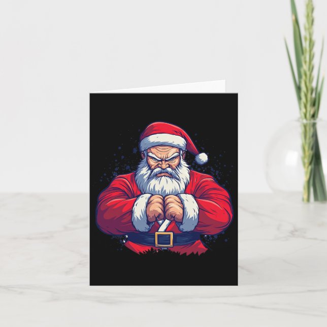 Tarjeta Santa Claus Karate - Navidades de artes marciales  (Anverso)