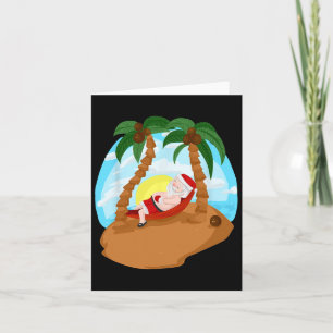 Tarjeta Santa Claus Merry Christmas Beats Palm Tree Trip