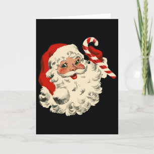 Tarjeta Santa Claus Navidad Vintage Cara Divertida Antigua