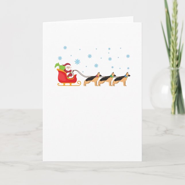 Tarjeta Santa Claus Navidades alemanes de renos de pastore (Anverso)