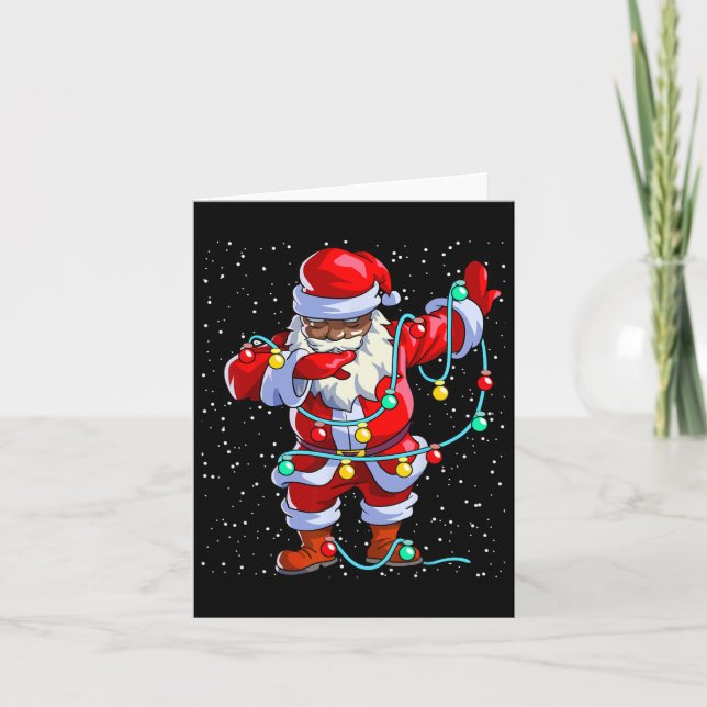 Tarjeta Santa Claus Navidades negros afroamericanos (Anverso)