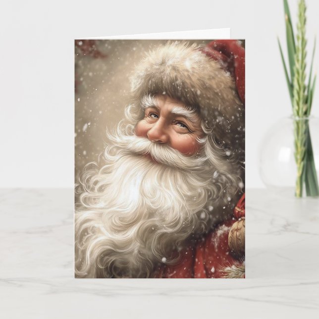 Tarjeta Santa Claus Nostalgic Christmas Folded (Anverso)