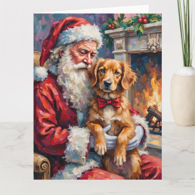 Tarjeta Santa Claus Nova Scotia Duck Tolling Retriever  (Anverso)