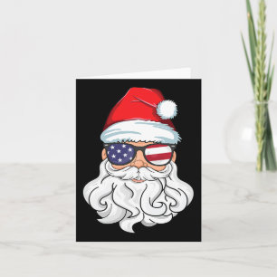 Tarjeta Santa Claus Patriotic Usa Sungles Kids Navidades I