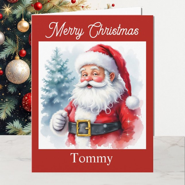 Tarjeta Santa Claus personaliza Navidades para nieto (Subido por el creador)