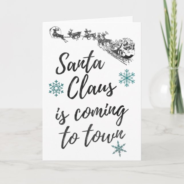 Tarjeta Santa Claus Viene A La Ciudad, Vacaciones, Navidad (Anverso)