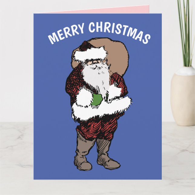TARJETA SANTA CLAUS VINTAGE CHRISTMAS GREETING (Anverso)