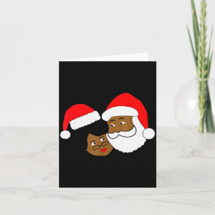 Tarjeta Santa Claus y la Sra. Claus Negros Amorosos Navida