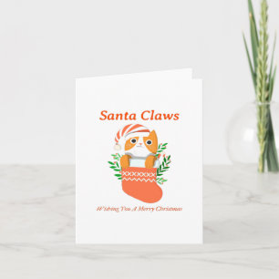 Tarjeta Santa Claws te desea una Feliz Navidad