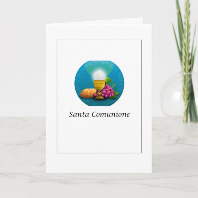 Tarjeta Santa Comunione - comunión santa en italiano (Anverso)