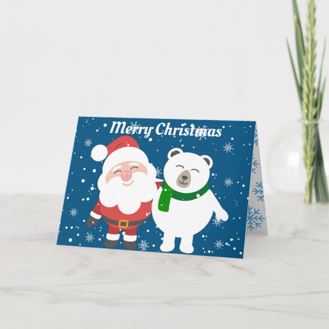 Tarjeta Santa con oso polar. (Anverso)