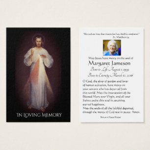 Tarjeta santa conmemorativa fúnebre católica de