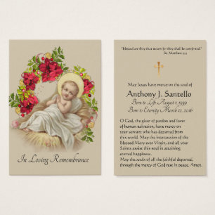 Tarjeta santa conmemorativa fúnebre católica de