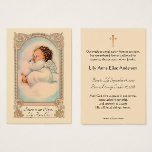 Tarjeta santa conmemorativa fúnebre católica de la