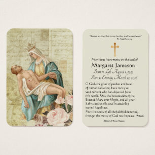 Tarjeta santa conmemorativa fúnebre católica del
