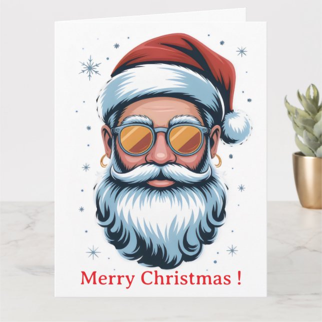 Tarjeta Santa Cool Yule (Planta pequeña)