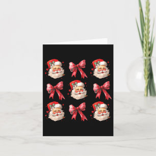 Tarjeta Santa Coqueta Retro Lazos Rojos Navidad Para Mujer