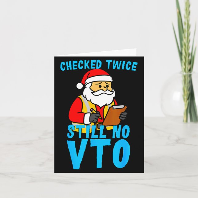 Tarjeta Santa Coworker Christmas Swagazon Checked Twice St (Anverso)