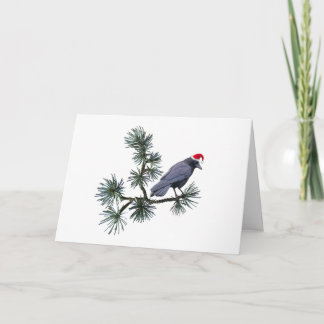 Tarjeta Santa Crow Pine Christmas Card