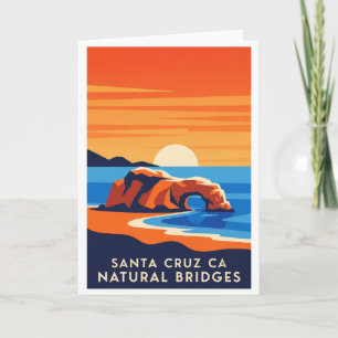 Tarjeta Santa Cruz California – Puesta del sol de Puentes 