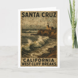 Tarjeta Santa Cruz California West Cliff Steamer Lane