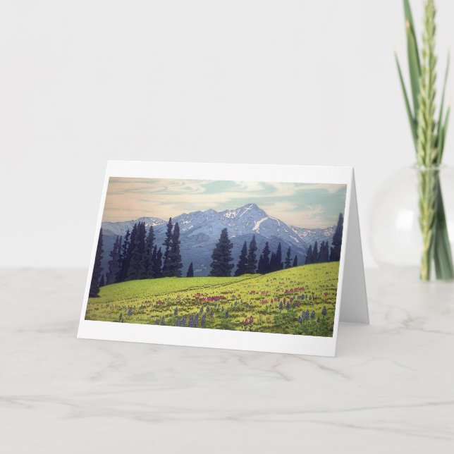 Tarjeta Santa Cruz, Hiroshi Yoshida, Woodcut (Anverso)