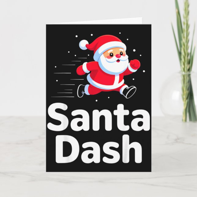 Tarjeta Santa Dash Christmas Running Runner Costume Xmas 5 (Anverso)