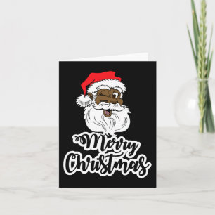 Tarjeta Santa de guiño negro alegre navidad afroamericana