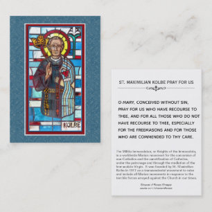 Tarjeta santa de Immaculata de la milicia del St.