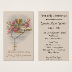 Tarjeta santa de la conmemoración para la primera
