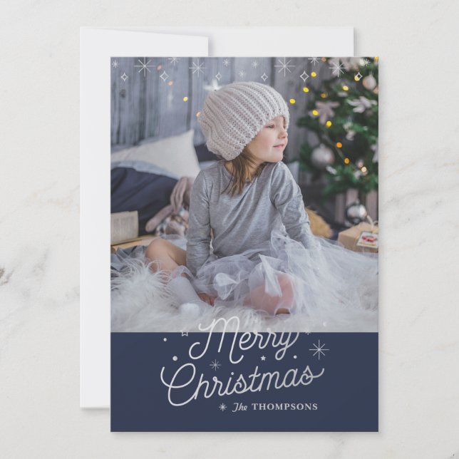 Tarjeta SANTA de la foto de la NOCHE/del navidad (Anverso)