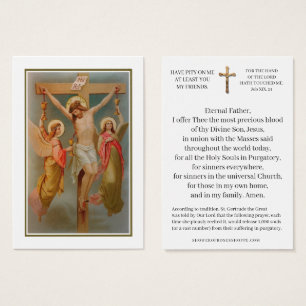 Tarjeta Santa de la Oración de Jesús Preciosa Sang