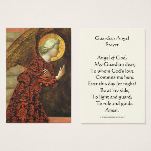 Tarjeta Santa de la Oración del Ángel de la Guardi