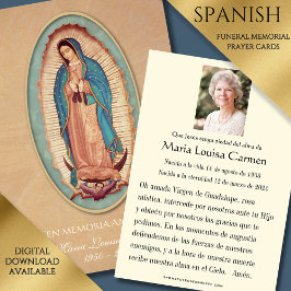 Tarjeta Santa de la Oración Fúnebre de Guadalupe E