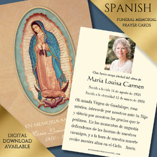 Tarjeta Santa de la Oración Fúnebre de Guadalupe E