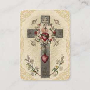 Tarjeta santa de los corazones de las flores