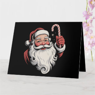Tarjeta Santa de Navidad Regalo Retro Vintage