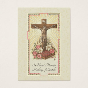 Tarjeta santa de oración memorial de funeral catól