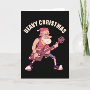 Tarjeta Santa de Rock Navideño Pesado